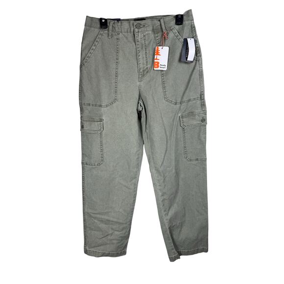 BASS OUTDOOR Women's High-Rise Canvas Cargo Pants NWT LICHEN GREEN SIZE 0 - Picture 4 of 11